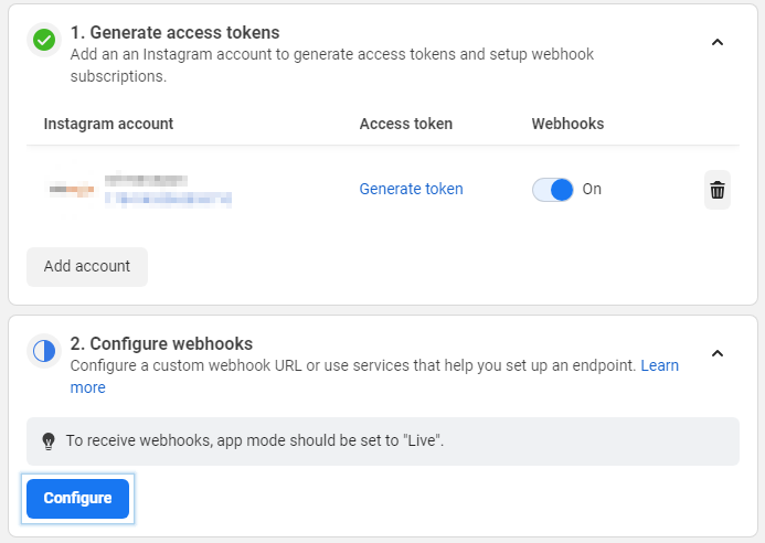 Valid Callback URL and Verify Token