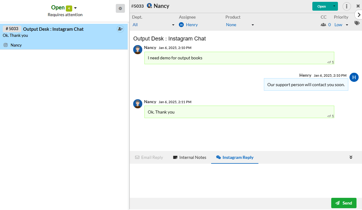 Instagram - Output Desk Chat